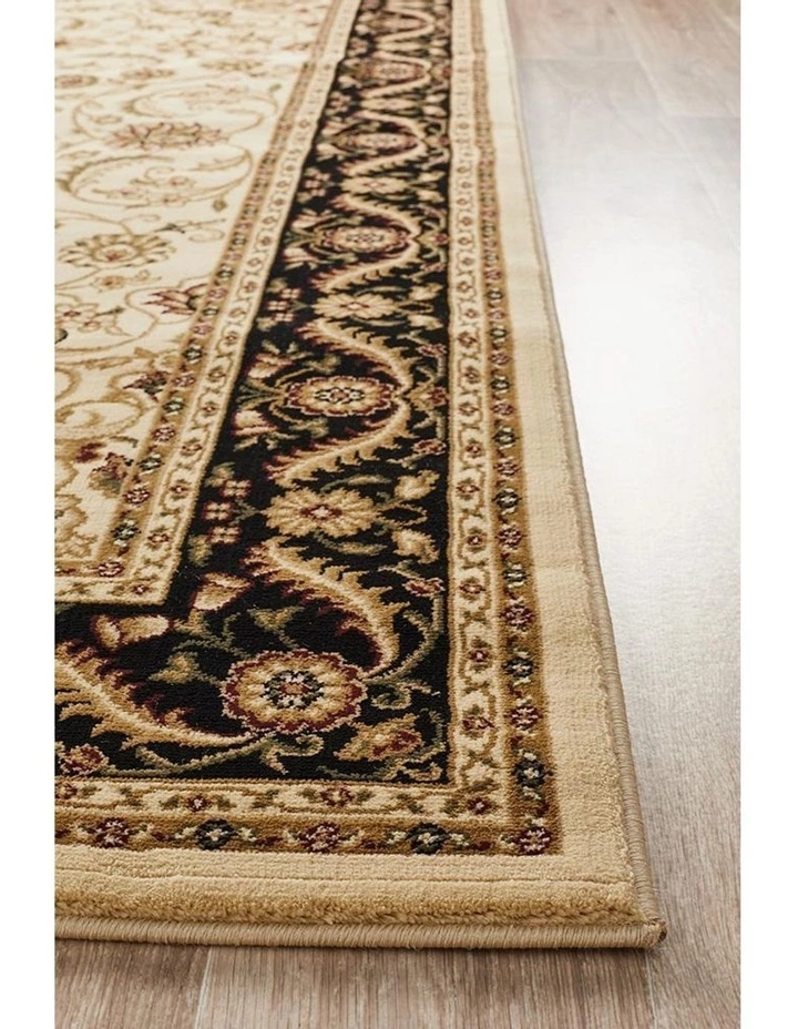 Rug Culture Sydney Collection Medallion Rug Ivory with Black Border 4 Rug Culture Sydney Collection Medallion Rug Ivory with Black Border - Image 4