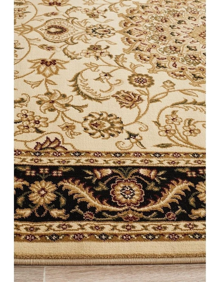 Rug Culture Sydney Collection Medallion Rug Ivory with Black Border 5 Rug Culture Sydney Collection Medallion Rug Ivory with Black Border - Image 5