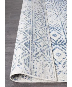 Rug Culture Oasis Ismail White Blue Rustic Rug -Home Decor Shop 797885200 6 720x928