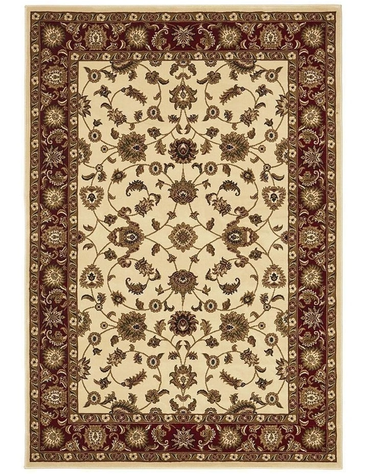 Rug Culture Sydney Collection Classic Rug Ivory with Red Border 4 Rug Culture Sydney Collection Classic Rug Ivory with Red Border - Image 4