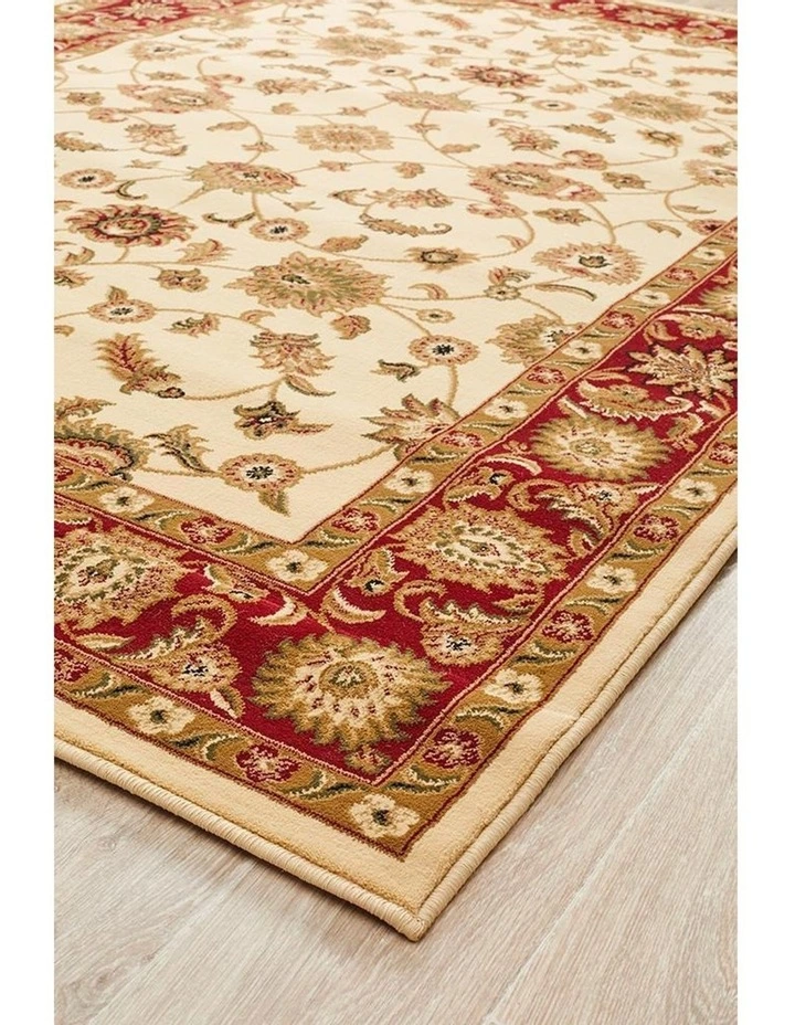 Rug Culture Sydney Collection Classic Rug Ivory with Red Border 5 Rug Culture Sydney Collection Classic Rug Ivory with Red Border - Image 5