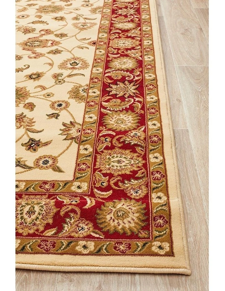 Rug Culture Sydney Collection Classic Rug Ivory with Red Border 6 Rug Culture Sydney Collection Classic Rug Ivory with Red Border - Image 6