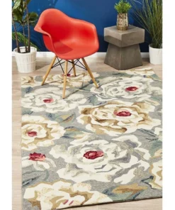 Rug Culture Copacabana Gorgeous Peony Grey Indoor Outdoor Rug -Home Decor Shop 797933260 7 720x928