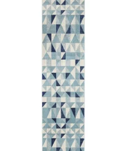 Rug Culture Mirage Illusion Modern Geo Blue Ivory Rug