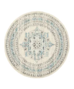 Rug Culture Century 922 White Round Rug