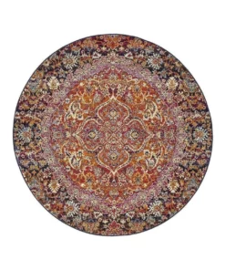 Rug Culture Museum Preston Multi Coloured Round Rug