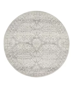 Rug Culture Mirage Gwyneth Stunning Transitional Silver Round Rug