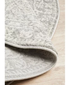 Rug Culture Mirage Gwyneth Stunning Transitional Silver Round Rug -Home Decor Shop 797938120 6 720x928