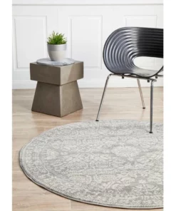 Rug Culture Mirage Gwyneth Stunning Transitional Silver Round Rug -Home Decor Shop 797938120 7 720x928