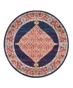 Rug Culture Century 966 Royal Blue Round Rug