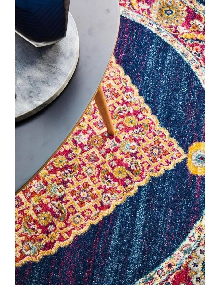 Rug Culture Century 966 Royal Blue Round Rug 4 Rug Culture Century 966 Royal Blue Round Rug - Image 4