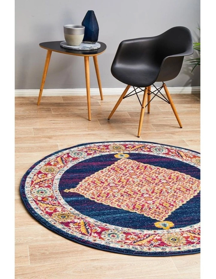 Rug Culture Century 966 Royal Blue Round Rug 6 Rug Culture Century 966 Royal Blue Round Rug - Image 6