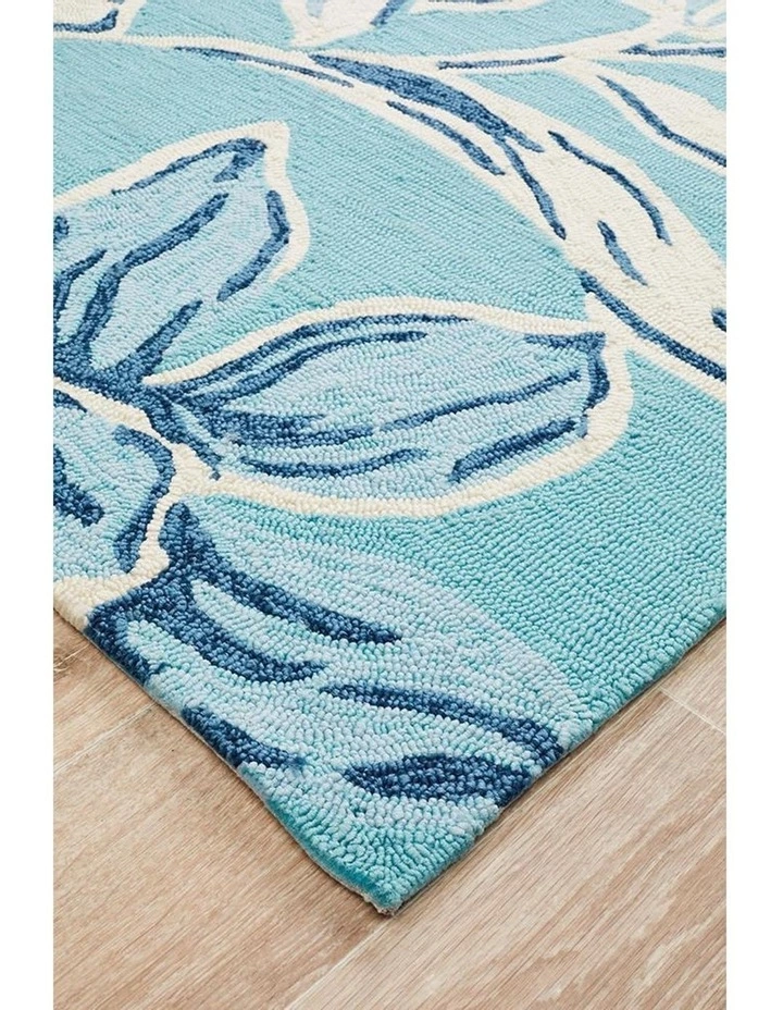 Rug Culture Copacabana Whimsical Blue Floral Indoor Outdoor Rug 2 Rug Culture Copacabana Whimsical Blue Floral Indoor Outdoor Rug - Image 2