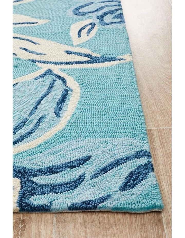 Rug Culture Copacabana Whimsical Blue Floral Indoor Outdoor Rug 3 Rug Culture Copacabana Whimsical Blue Floral Indoor Outdoor Rug - Image 3
