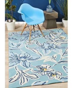 Rug Culture Copacabana Whimsical Blue Floral Indoor Outdoor Rug 11 Rug Culture Copacabana Whimsical Blue Floral Indoor Outdoor Rug -Home Decor Shop 797939020 7 720x928