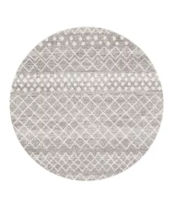 Rug Culture Oasis Selma Silver Tribal Round Rug