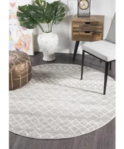 Rug Culture Oasis Selma Silver Tribal Round Rug -Home Decor Shop 797939470 5 720x928
