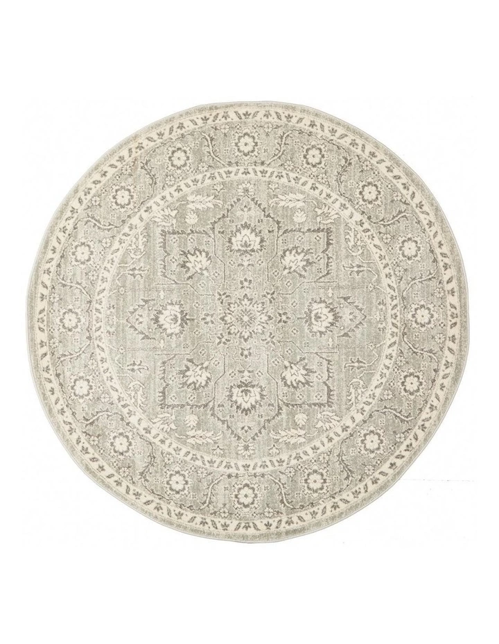 Rug Culture Evoke Silver Flower Transitional Round Rug 1 Rug Culture Evoke Silver Flower Transitional Round Rug