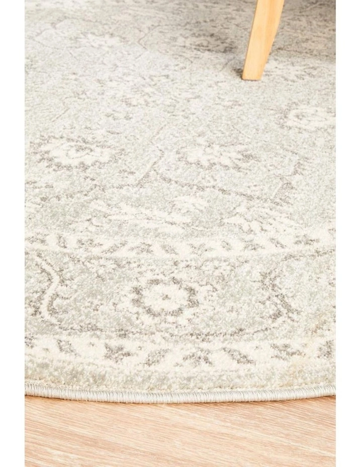 Rug Culture Evoke Silver Flower Transitional Round Rug 2 Rug Culture Evoke Silver Flower Transitional Round Rug - Image 2
