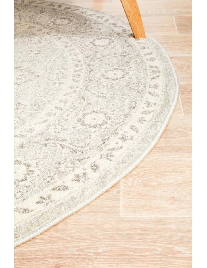 Rug Culture Evoke Silver Flower Transitional Round Rug 3 Rug Culture Evoke Silver Flower Transitional Round Rug - Image 3