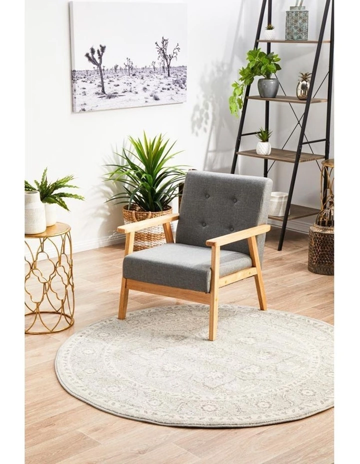 Rug Culture Evoke Silver Flower Transitional Round Rug 6 Rug Culture Evoke Silver Flower Transitional Round Rug - Image 6