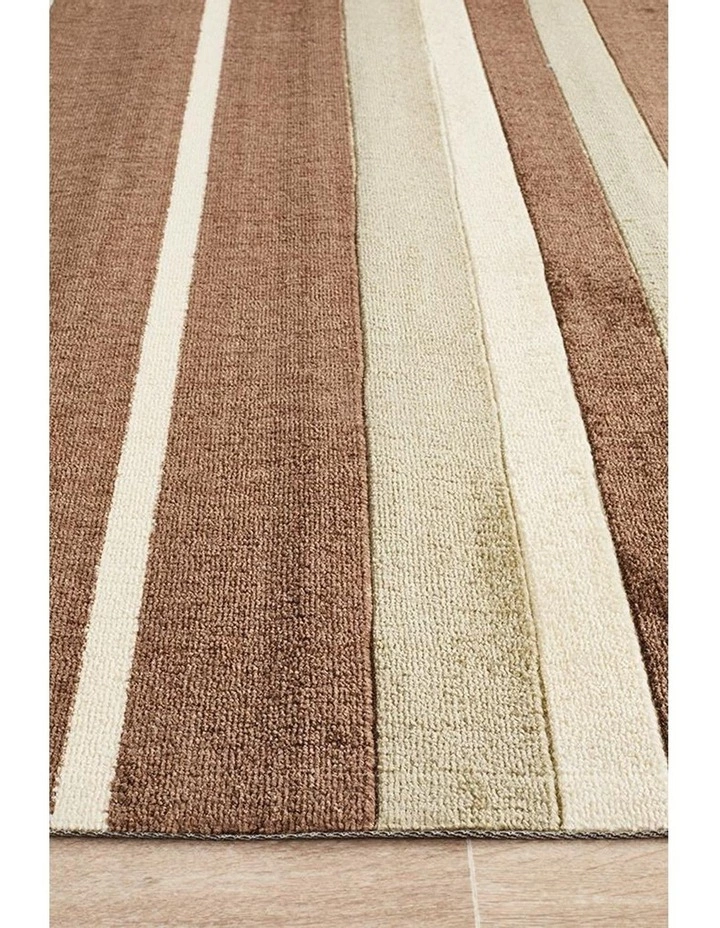 Rug Culture City Stylish Stripe Rug Brown Beige 3 Rug Culture City Stylish Stripe Rug Brown Beige - Image 3