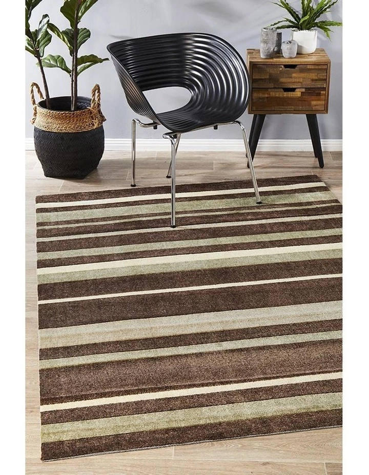 Rug Culture City Stylish Stripe Rug Brown Beige 6 Rug Culture City Stylish Stripe Rug Brown Beige - Image 6