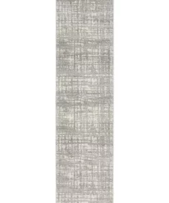 Rug Culture Mirage Ashley Abstract Modern Silver Grey Runner Rug