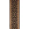Rug Culture Istanbul Collection Traditional Floral Pattern Black Rug