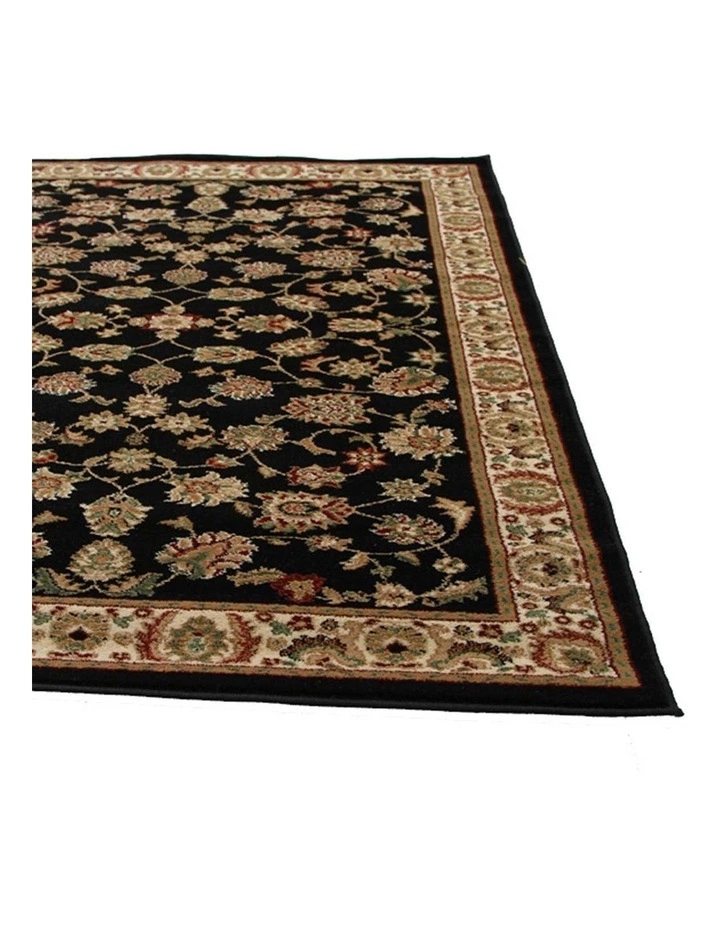 Rug Culture Istanbul Collection Traditional Floral Pattern Black Rug 3 Rug Culture Istanbul Collection Traditional Floral Pattern Black Rug - Image 3