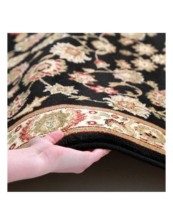 Rug Culture Istanbul Collection Traditional Floral Pattern Black Rug 4 Rug Culture Istanbul Collection Traditional Floral Pattern Black Rug - Image 4