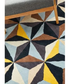 Rug Culture Matrix Pure Wool 900 Blue Round Rug -Home Decor Shop 798040810 5 720x928