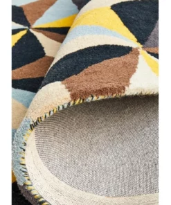 Rug Culture Matrix Pure Wool 900 Blue Round Rug -Home Decor Shop 798040810 6 720x928