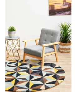 Rug Culture Matrix Pure Wool 900 Blue Round Rug -Home Decor Shop 798040810 7 720x928