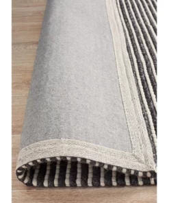 Rug Culture Studio Oskar Felted Wool Striped Rug Black White -Home Decor Shop 798042340 6 720x928