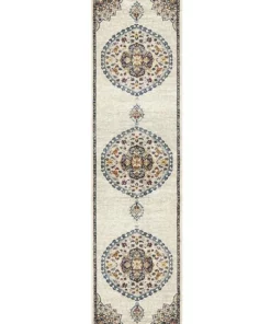 Rug Culture Babylon 202 White Runner Rug