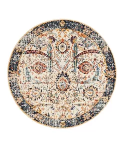 Rug Culture Evoke Peacock Ivory Transitional Round Rug 12 Rug Culture Evoke Peacock Ivory Transitional Round Rug -Home Decor Shop 798045400 1 720x928