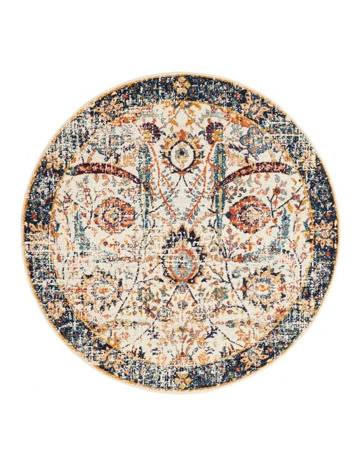 Rug Culture Evoke Peacock Ivory Transitional Round Rug 6 Rug Culture Evoke Peacock Ivory Transitional Round Rug - Image 6