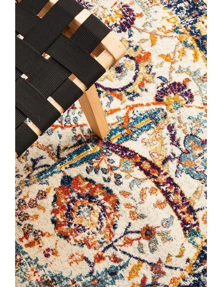 Rug Culture Evoke Peacock Ivory Transitional Round Rug 3 Rug Culture Evoke Peacock Ivory Transitional Round Rug - Image 3