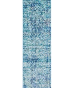 Rug Culture Evoke Muse Blue Transitional Runner Rug