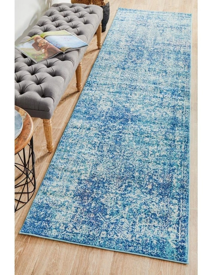 Rug Culture Evoke Muse Blue Transitional Runner Rug 7 Rug Culture Evoke Muse Blue Transitional Runner Rug - Image 7