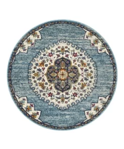 Rug Culture Babylon 202 Blue Round Rug