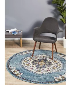 Rug Culture Babylon 202 Blue Round Rug -Home Decor Shop 798047650 7 720x928