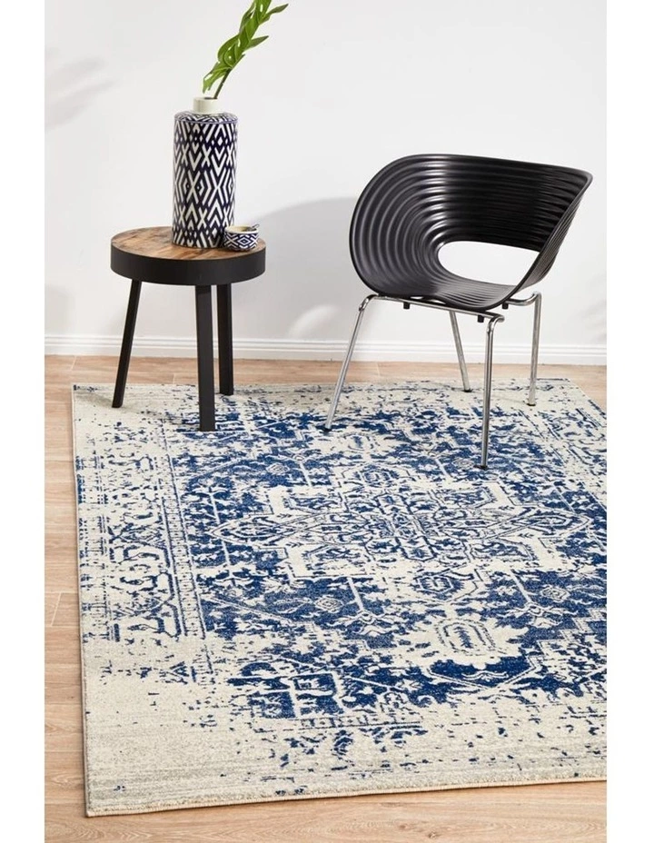 Rug Culture Evoke Horizon White Navy Transitional Rug 3 Rug Culture Evoke Horizon White Navy Transitional Rug - Image 3