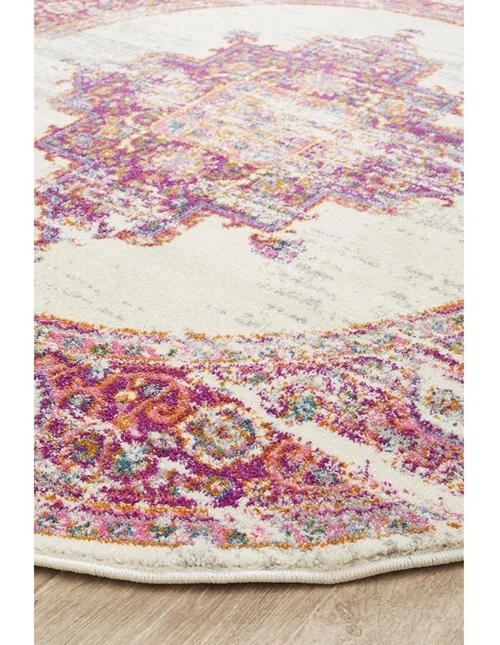 Rug Culture Babylon 211 Pink Round Rug 2 Rug Culture Babylon 211 Pink Round Rug - Image 2