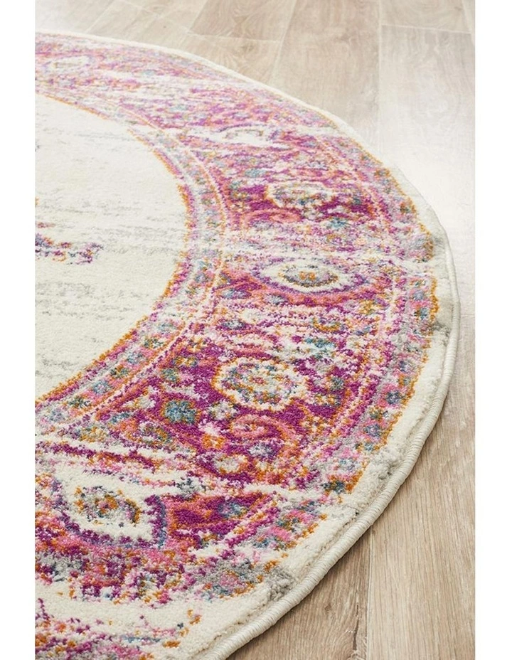 Rug Culture Babylon 211 Pink Round Rug 3 Rug Culture Babylon 211 Pink Round Rug - Image 3