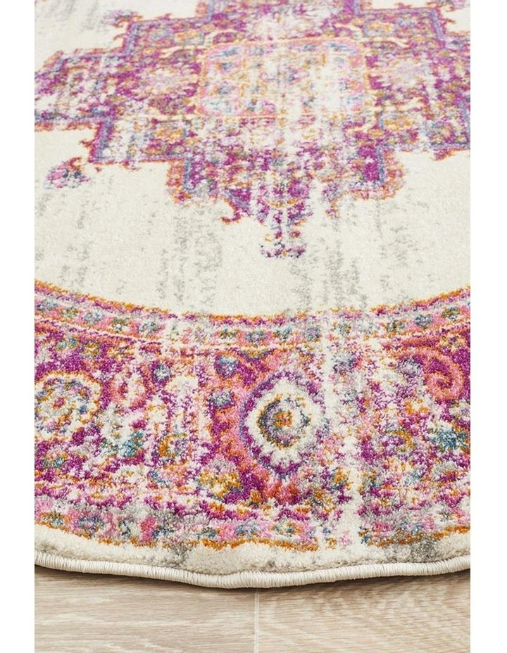 Rug Culture Babylon 211 Pink Round Rug 4 Rug Culture Babylon 211 Pink Round Rug - Image 4