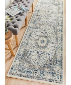 Rug Culture Evoke Mist White Transitional Runner Rug -Home Decor Shop 798104170 7 720x928