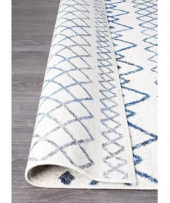 Rug Culture Oasis Nadia White Blue Rustic Tribal Rug -Home Decor Shop 798104530 6 720x928