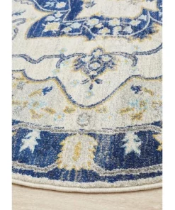 Rug Culture Babylon 201 Navy Round Rug